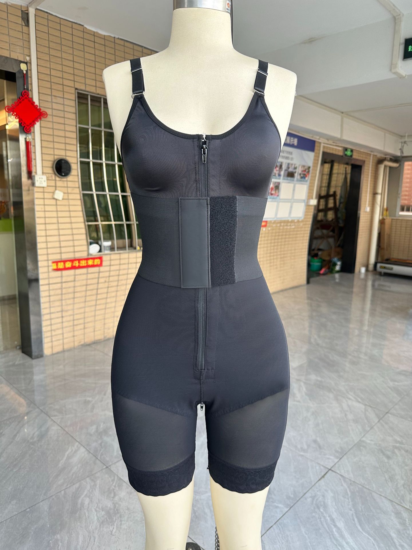 Lace-Up Fitted Body Shaping Bodysuit for Body Contouring