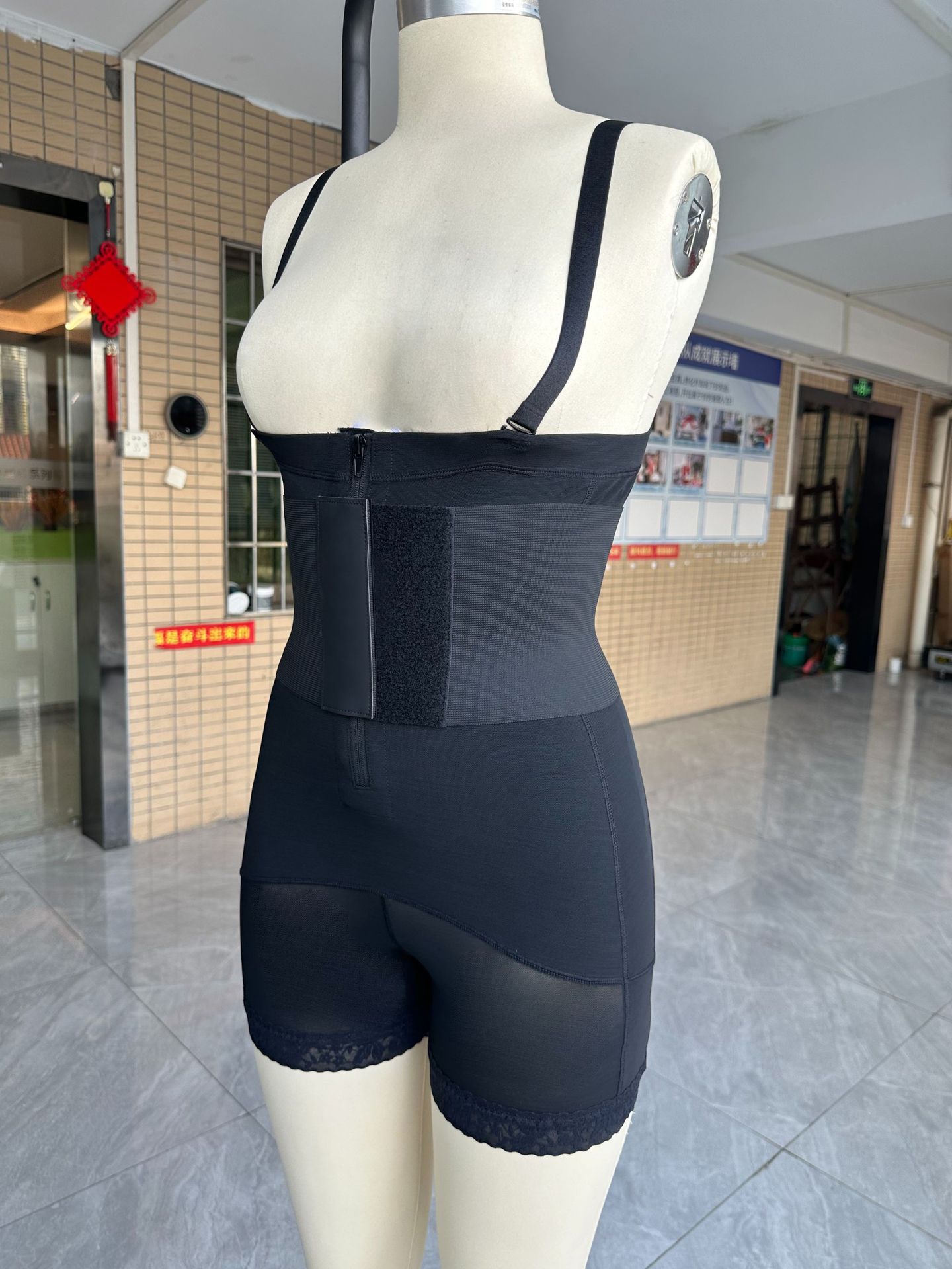 Lace-Up Fitted Body Shaping Bodysuit for Body Contouring