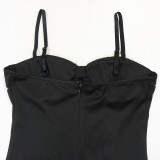 Women Sexy Strapless Beaded Beaded Formal Party Bodycon Dress