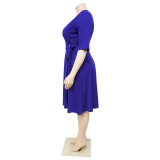 Plus Size Women African Tie-Up Dress