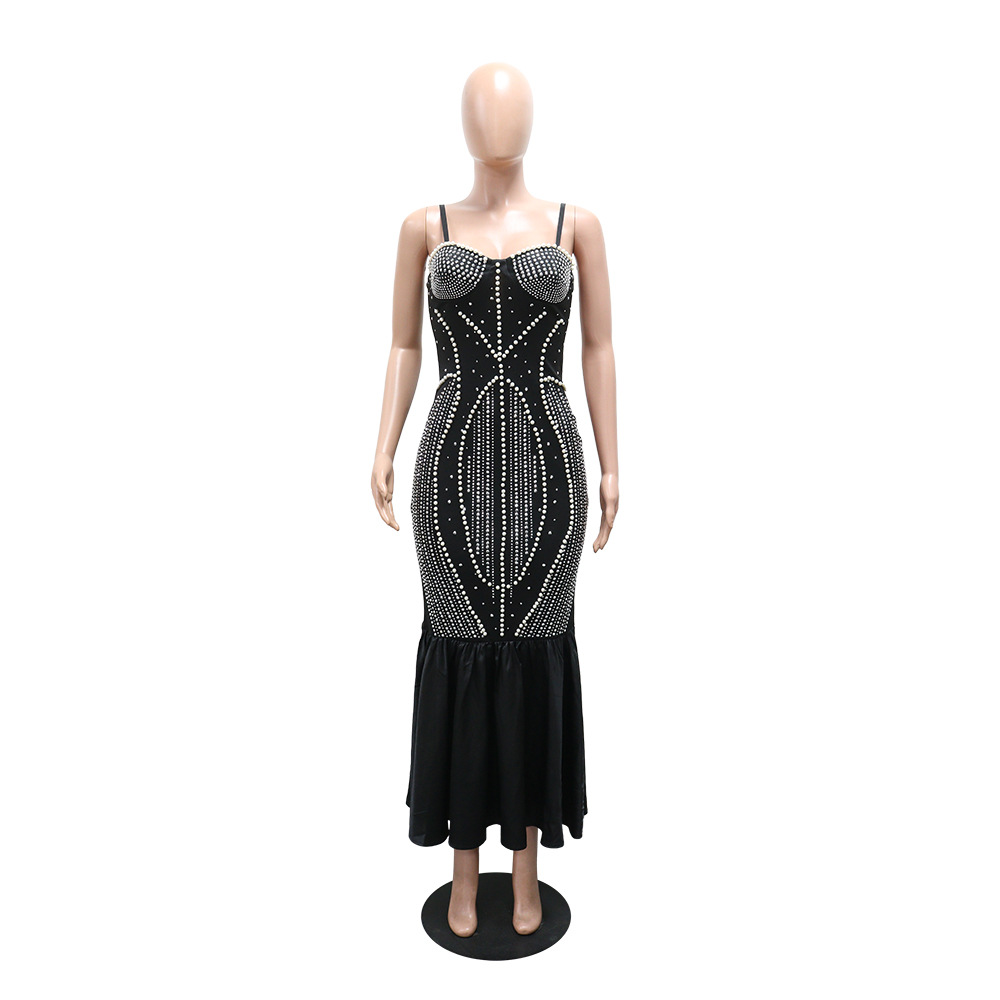 Strapless Beaded Bodycon Dress for Formal Parties
