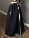 Women American Spring/Summer Drawstring Casual Skirt