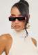 Women Sunglasses One-Piece Lens Small Frame Rectangular Sunglasses