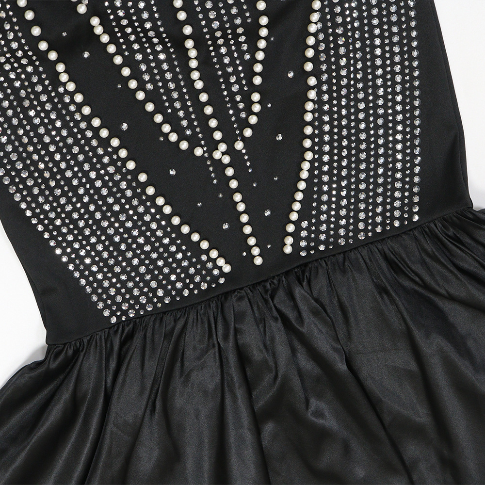 Strapless Beaded Bodycon Dress for Formal Parties