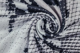 Women Gray and White Print Halter Neck Swing Neck Bodycon Dress