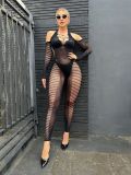 Women Summer Hollowed-Out Bodysuit See-Through Lingerie