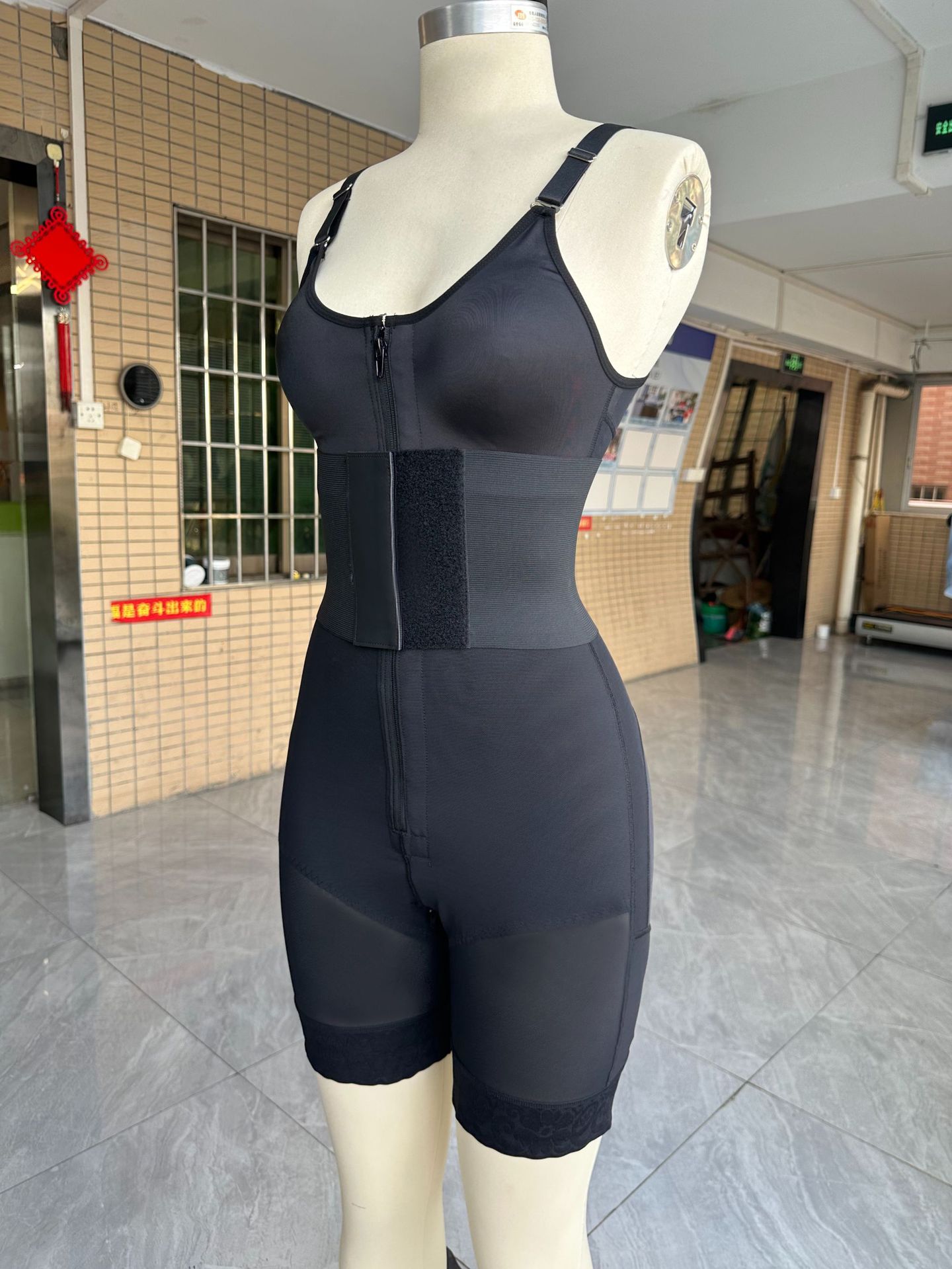 Lace-Up Fitted Body Shaping Bodysuit for Body Contouring