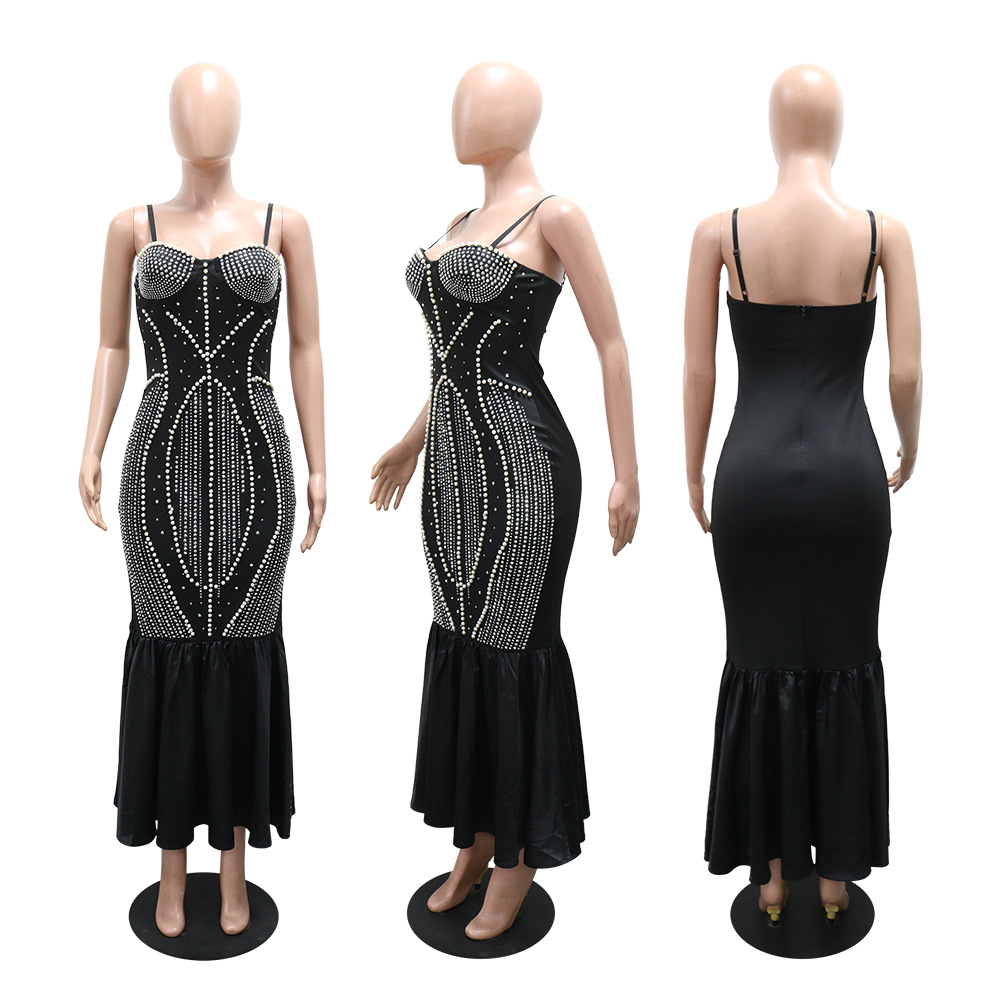 Strapless Beaded Bodycon Dress for Formal Parties
