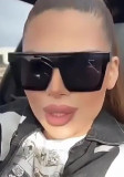 Women purple oversized fitted sunglasses