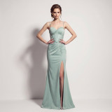Women Herringbone Beaded Beaded Formal Party Dress Evening Dress