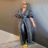 New style windbreaker - African ethnic style women's coat - long printed coat
