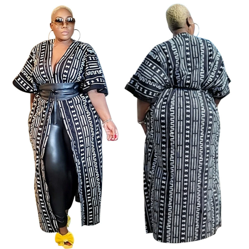 New style windbreaker - African ethnic style women's coat - long printed coat