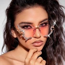 Butterfly Shape Diamond Frameless Women Fashion Sunglasses Butterfly Shape Diamond Frameless Women Fashion Sunglasses
