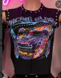 Spring/Autumn Lip Print Studded Casual Vest