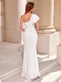 Women One-Shoulder Side Slit Mermaid Dress for Regular Party Evening Dress