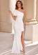 Women One-Shoulder Side Slit Mermaid Dress for Regular Party Evening Dress