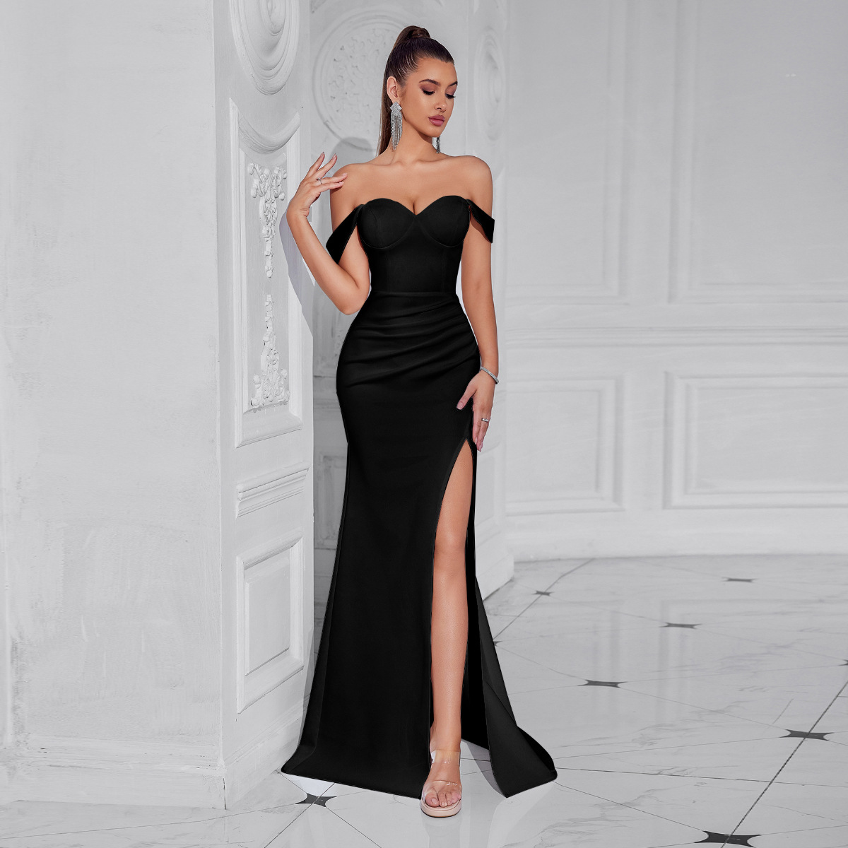 Slit Evening Dress for Formal Parties