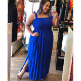 Ruffled, sexy and form-fitting halter dress in large size