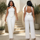 Women Knot Top and Wide-Leg Pants Two-Piece Set