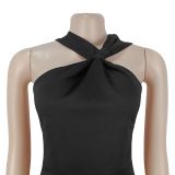 Women Knot Top and Wide-Leg Pants Two-Piece Set