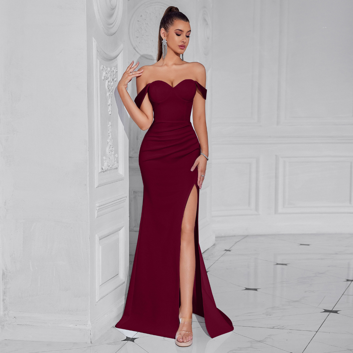 Slit Evening Dress for Formal Parties