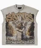 Spring/Autumn Lip Print Studded Casual Vest