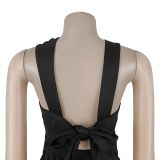Women Knot Top and Wide-Leg Pants Two-Piece Set