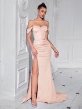 Women Off-Shoulder Formal Party Strapless Evening Dress