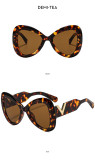 Large Frame Butterfly V-Shaped Sunglasses Sunglasses