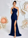 Women Sexy Hollow-Out Solid Bodycon Evening Dress
