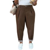 Plus Size Women Summer Solid Casual Denim Pant