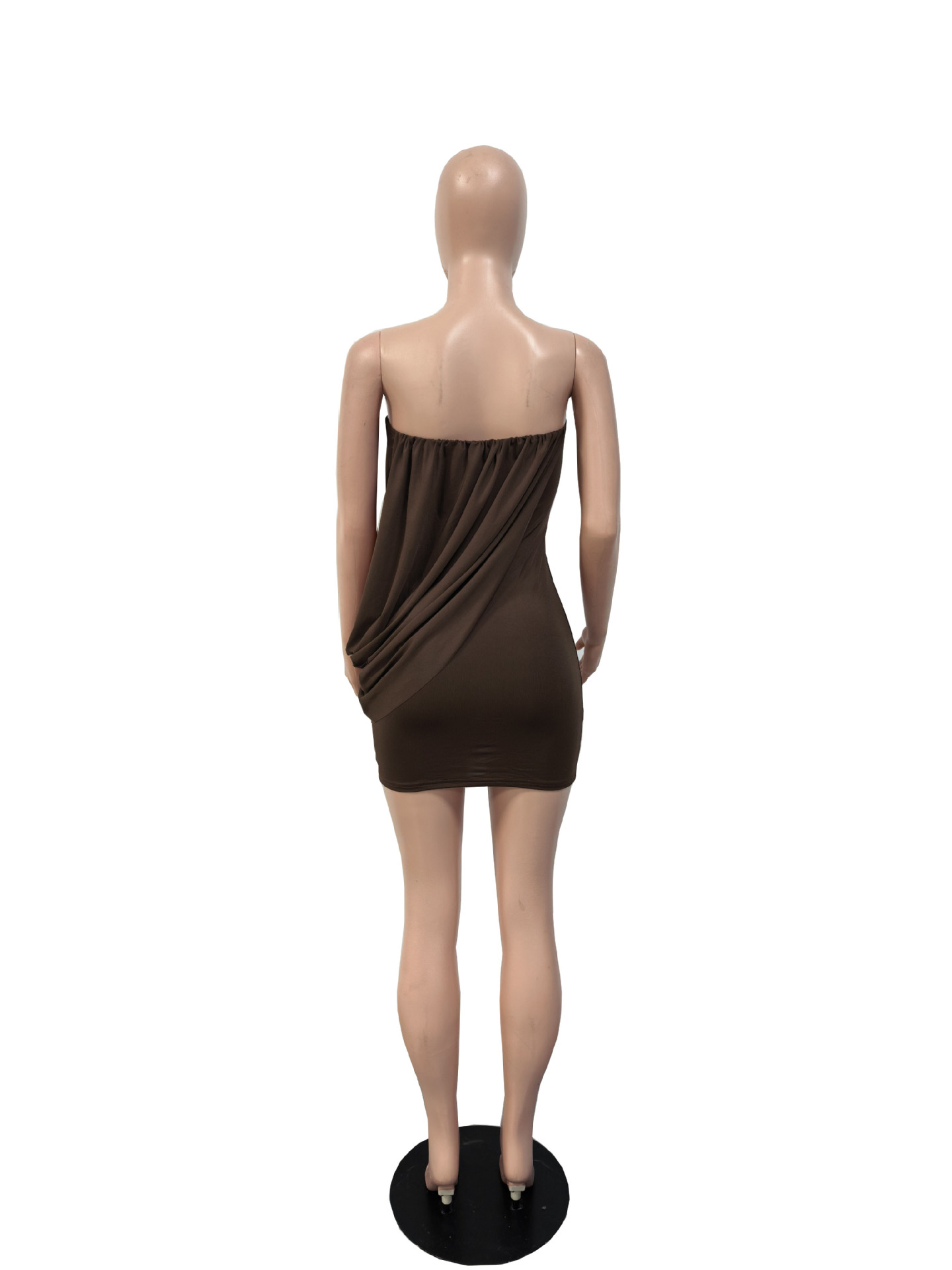 Off-Shoulder Strapless Irregular Bodycon Dress for Party Wear