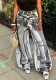 Women Faux Two-Piece Chain Letter Print Denim Pant