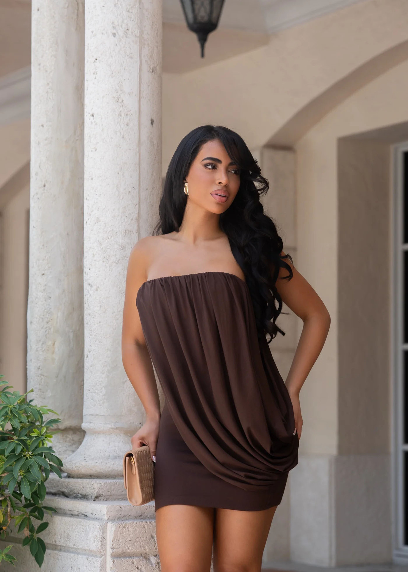 Off-Shoulder Strapless Irregular Bodycon Dress for Party Wear
