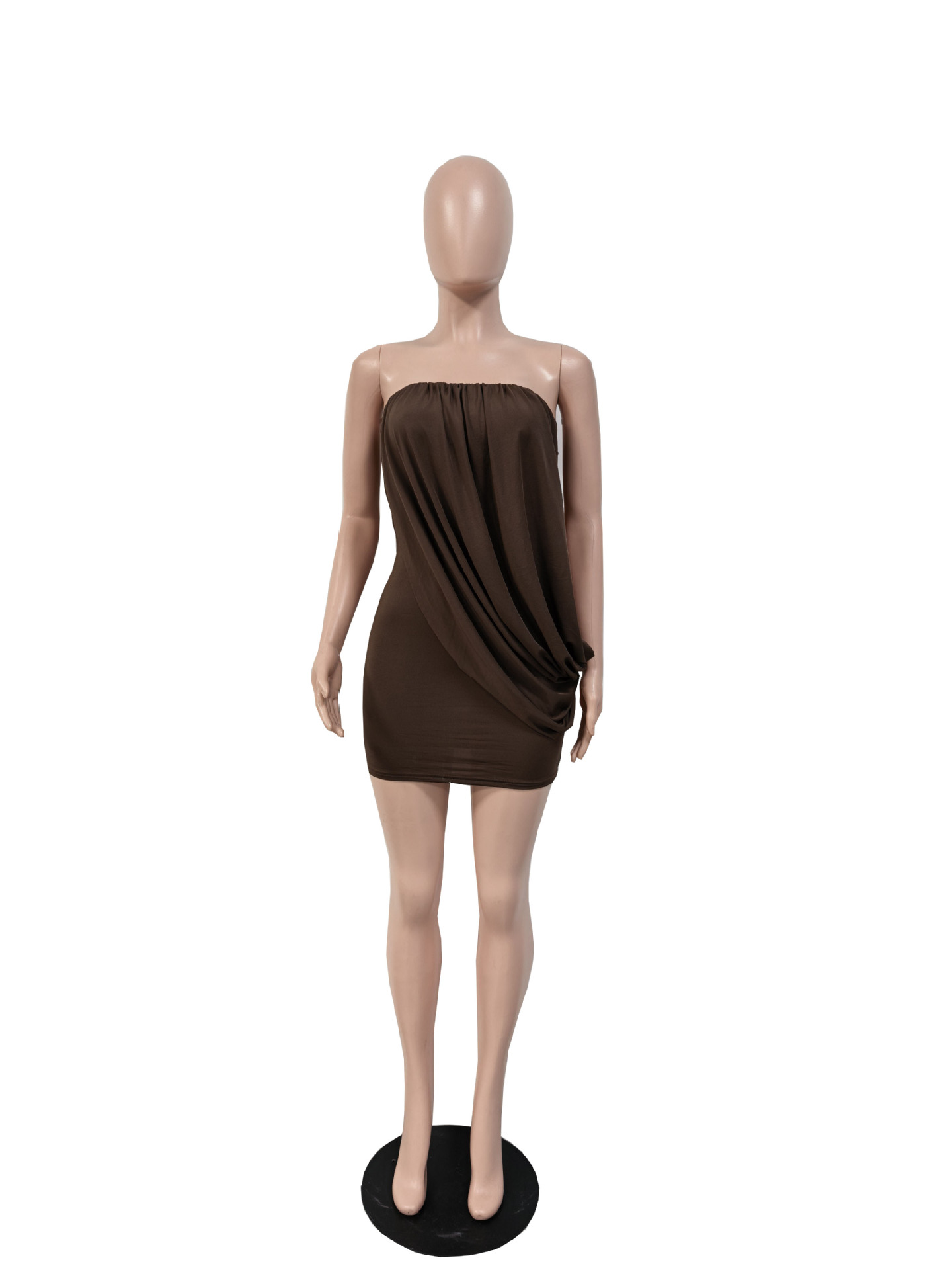 Off-Shoulder Strapless Irregular Bodycon Dress for Party Wear
