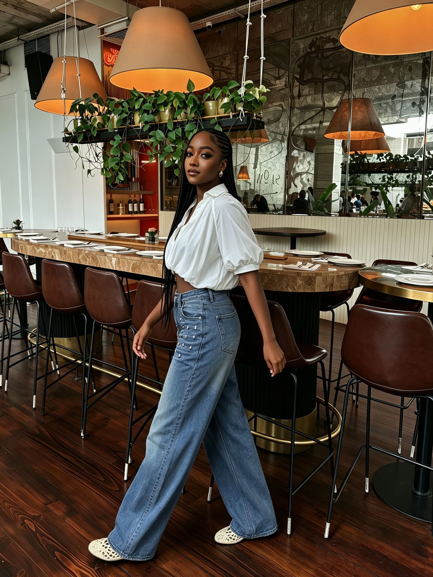Studded Denim Pants for Casual Streetwear