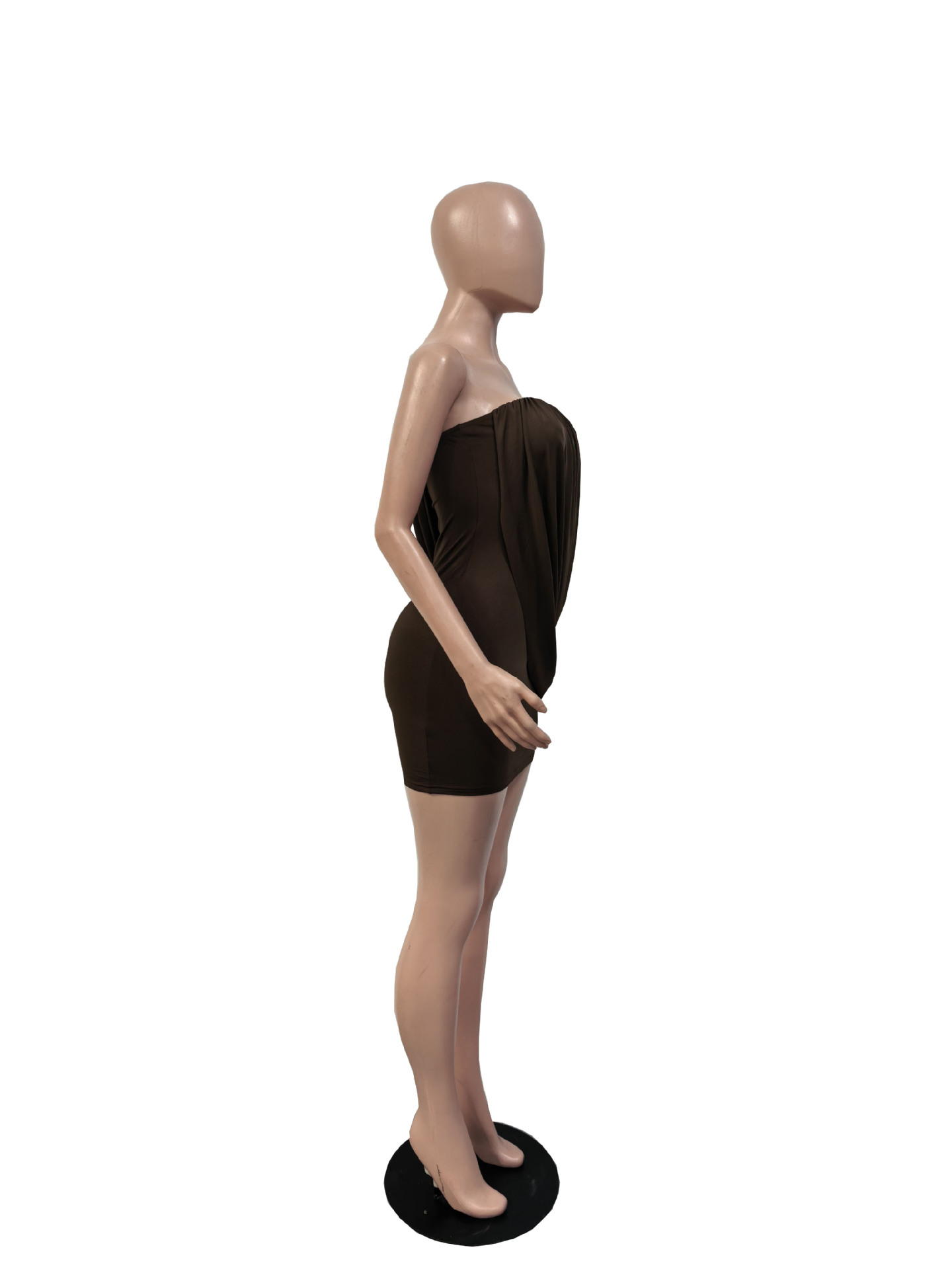 Off-Shoulder Strapless Irregular Bodycon Dress for Party Wear