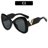 Large Frame Butterfly V-Shaped Sunglasses Sunglasses
