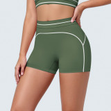 Women Color-Blocked Stretch Yoga Shorts