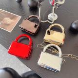 Women Cocktail Solid Glossy Square Handbag