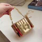 Women Chain Crossbody Rhinestone Handbag