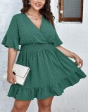 Plus Size Women Short-Sleeve Solid Dress