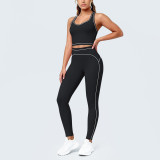 Women Color-Blocked Yoga Tank Top and Pant Two-Piece Set