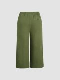 Plus Size Women Solid Wide-Leg Pant