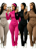 Women's Casual Sexy Tight-Fitting Long-Sleeve Bell-Bottom Three-Piece Pants Set Women's Casual Sexy Tight-Fitting Long-Sleeve Bell-Bottom Three-Piece Pants Set