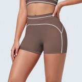Women Color-Blocked Stretch Yoga Shorts