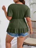 Women Spring/Summer Solid Short-Sleeve T-Shirt Top