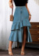 Plus Size Women Denim Midi Skirt