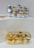 Women Geometric Diamond Pattern Metallic Chain Shoulder Bag Clutch