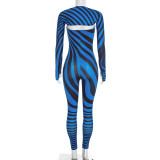 Women Autumn Striped Long-Sleeved Shawl with Sexy Strapless Top and Jumpsuit Two-Piece Set